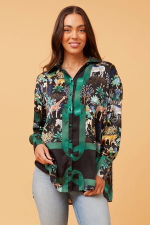 TONIKA PRINTED SATIN SHIRT