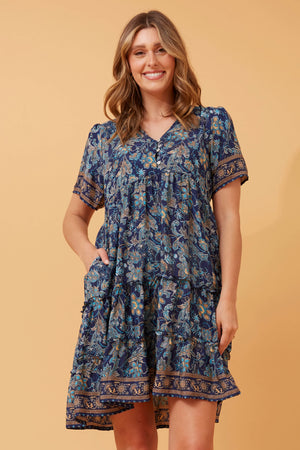 URSULA FLORAL BOHO SHORT DRESS