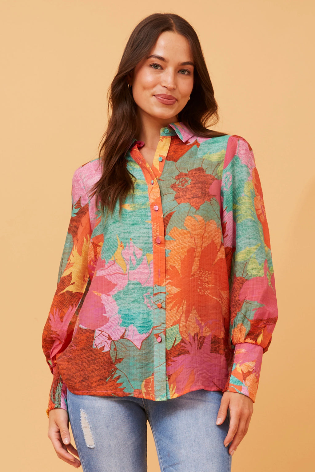 VELLE ABSTRACT PRINT SHIRT