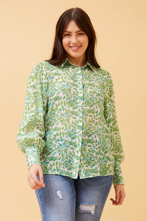 VELLE LEAF PRINT SHIRT