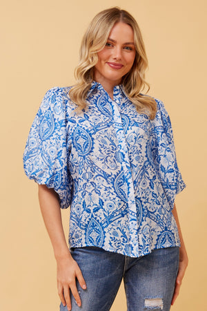 WILKIE PUFF SLEEVE BOHO SHIRT