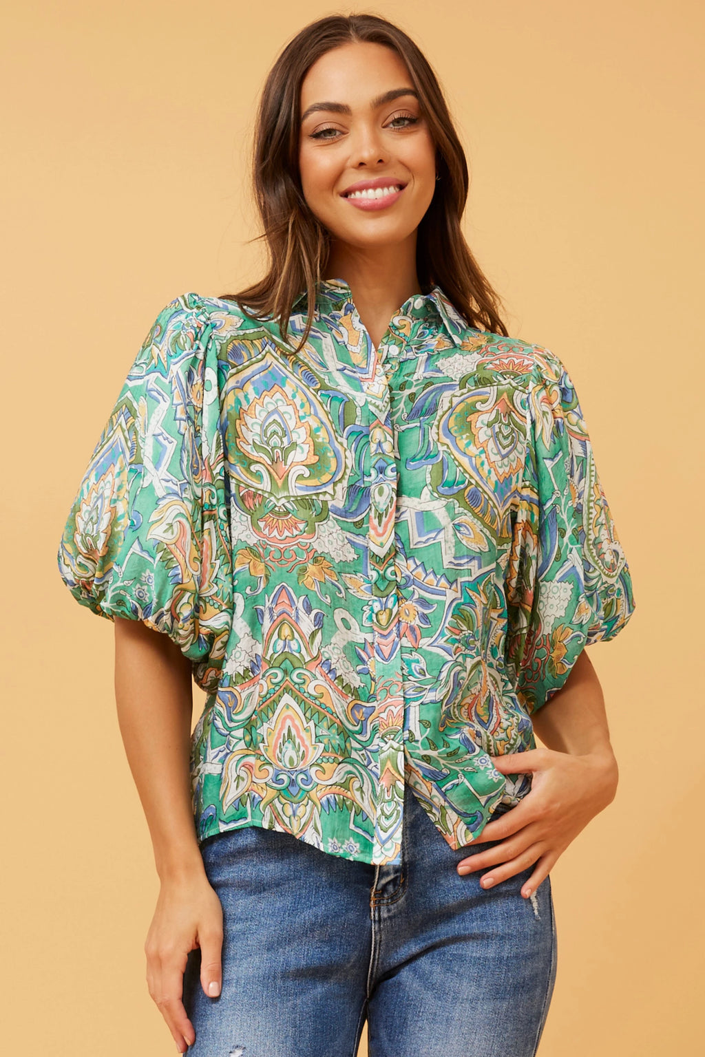 WILKIE PUFF SLEEVE BOHO TOP