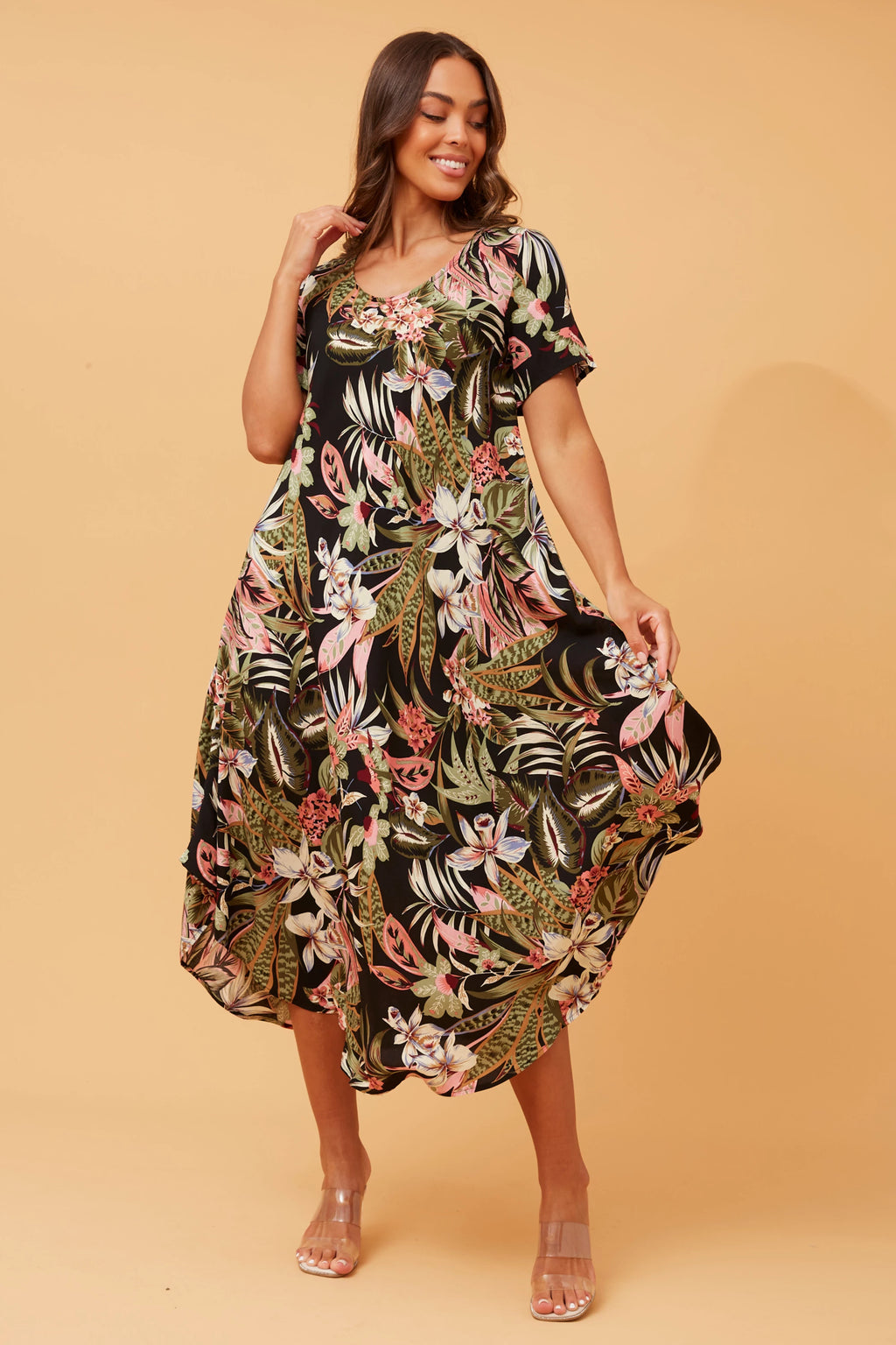 YESSICA FLORAL MIDI DRESS