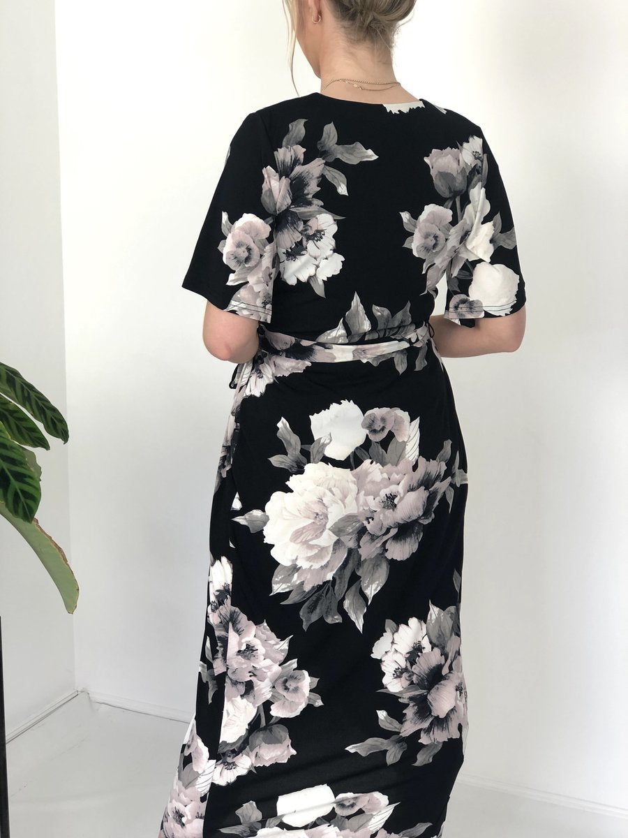 Short Sleeve Crossover Jersey Dress