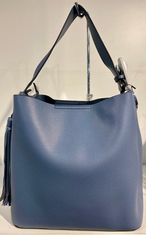 Classic Vegan Leather Handbag With Side Fringe Detail