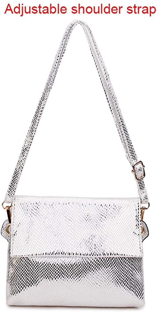 Small Leather Snake Print Clutch Bag