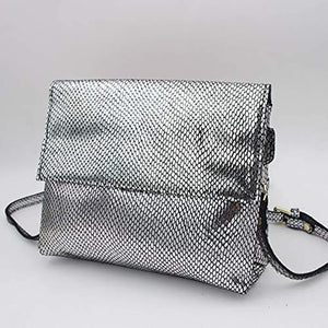 Small Leather Snake Print Clutch Bag