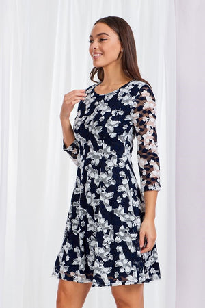 Floral Print Lace Dress