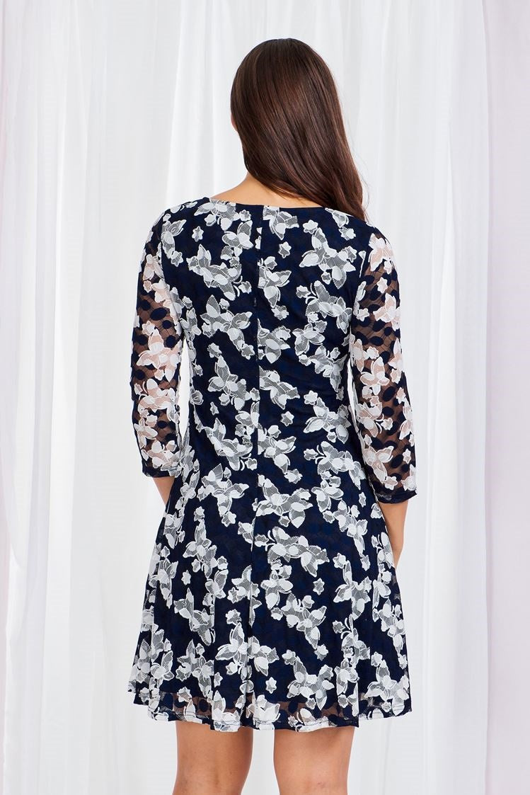 Floral Print Lace Dress