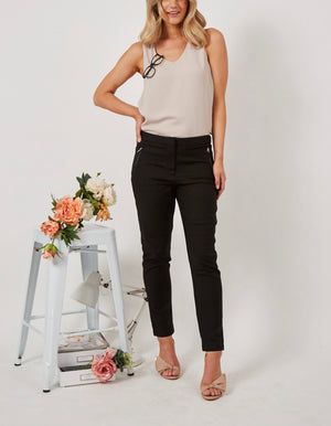 PU TRIM POCKET PANTS