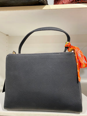Structured Handbag With Handle Ribbon