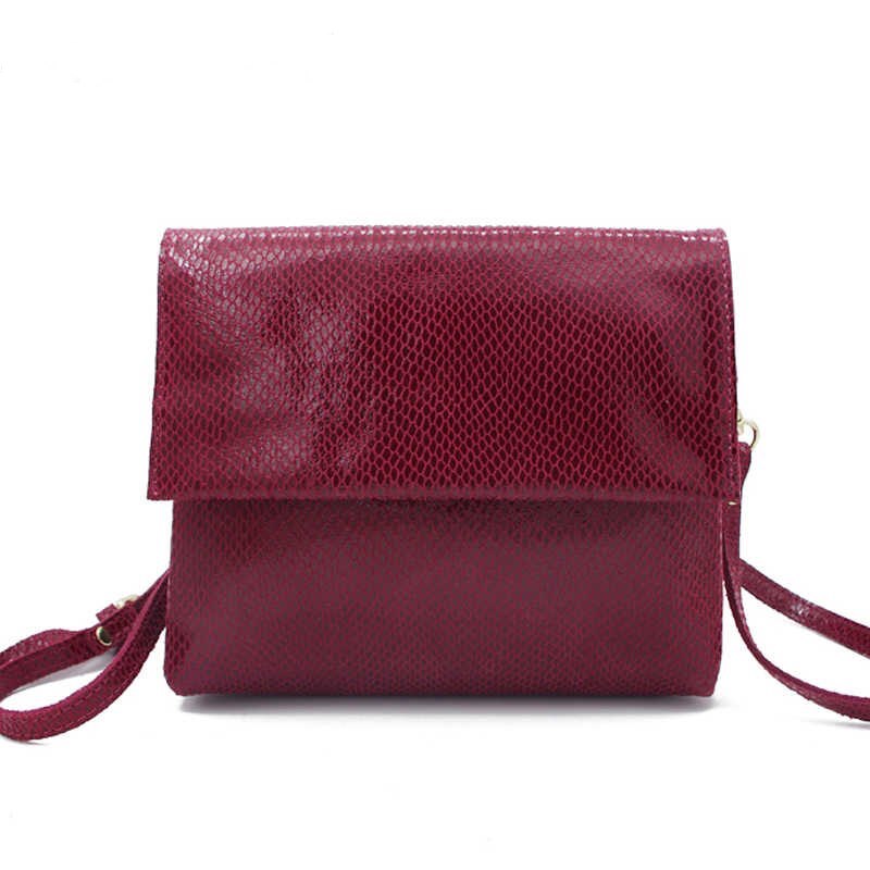 Small Leather Snake Print Clutch Bag