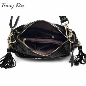Detachable Strap Snake Print X-Small Leather Bag