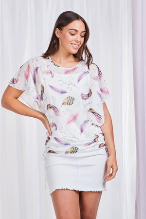 FEATHER PRINT TOP