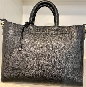 Classic Double Handle Leather Handbag