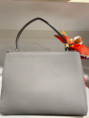 Structured Handbag With Handle Ribbon