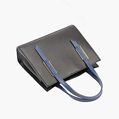 Medium Leather Stuctured Handbag with Contrast Handle