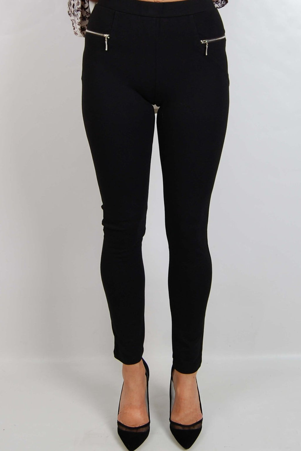 Stretch Ponti Pant With Zip Detail