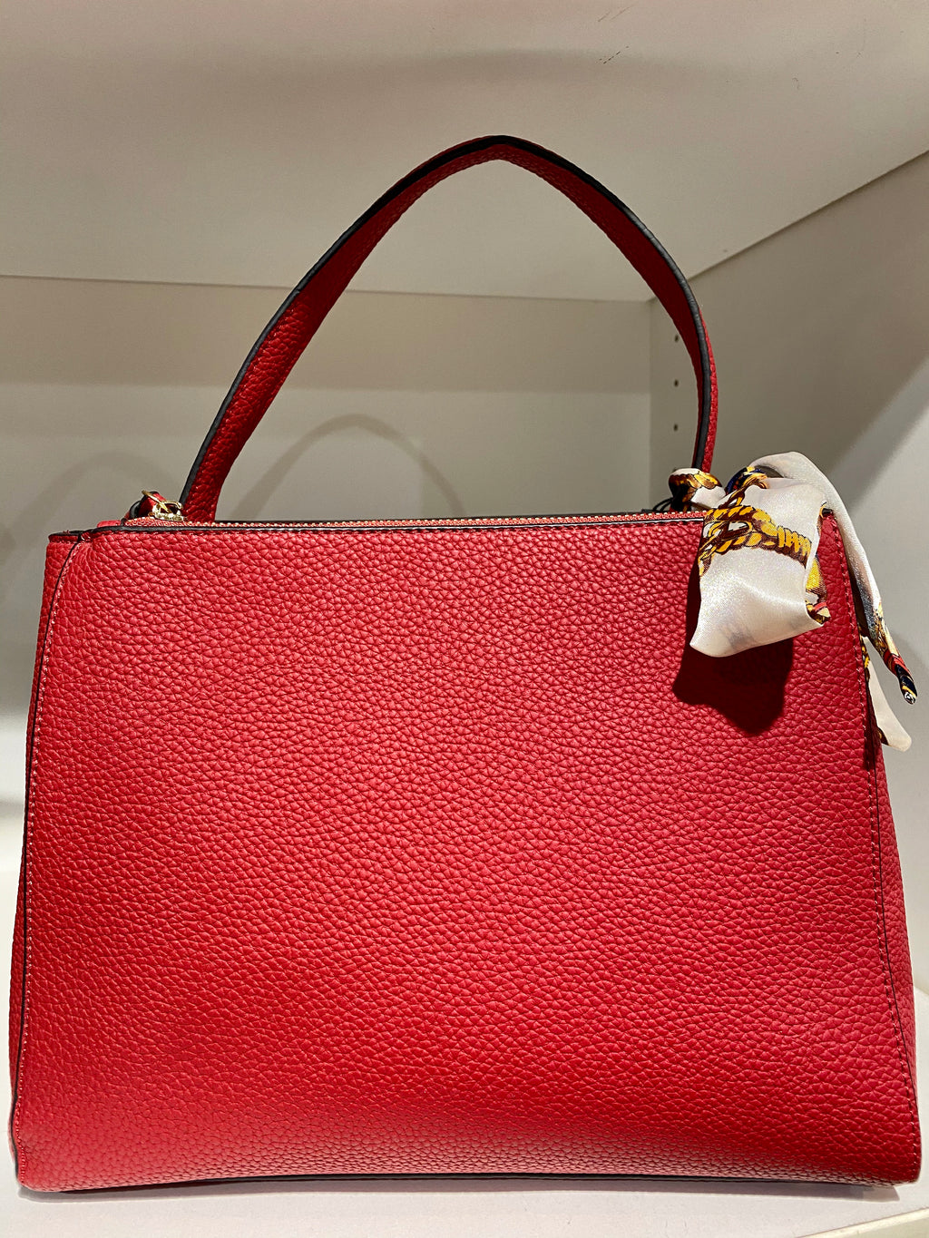 Structured Handbag With Handle Ribbon