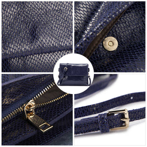 Small Leather Snake Print Clutch Bag