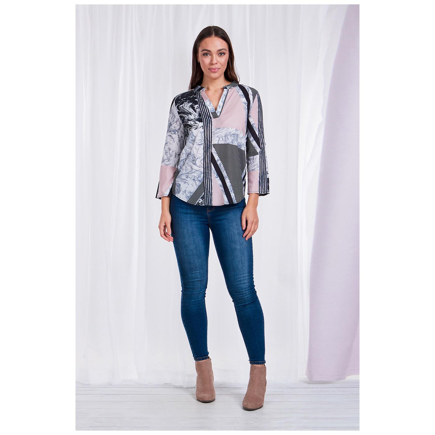 Mandarin Collar Blouse