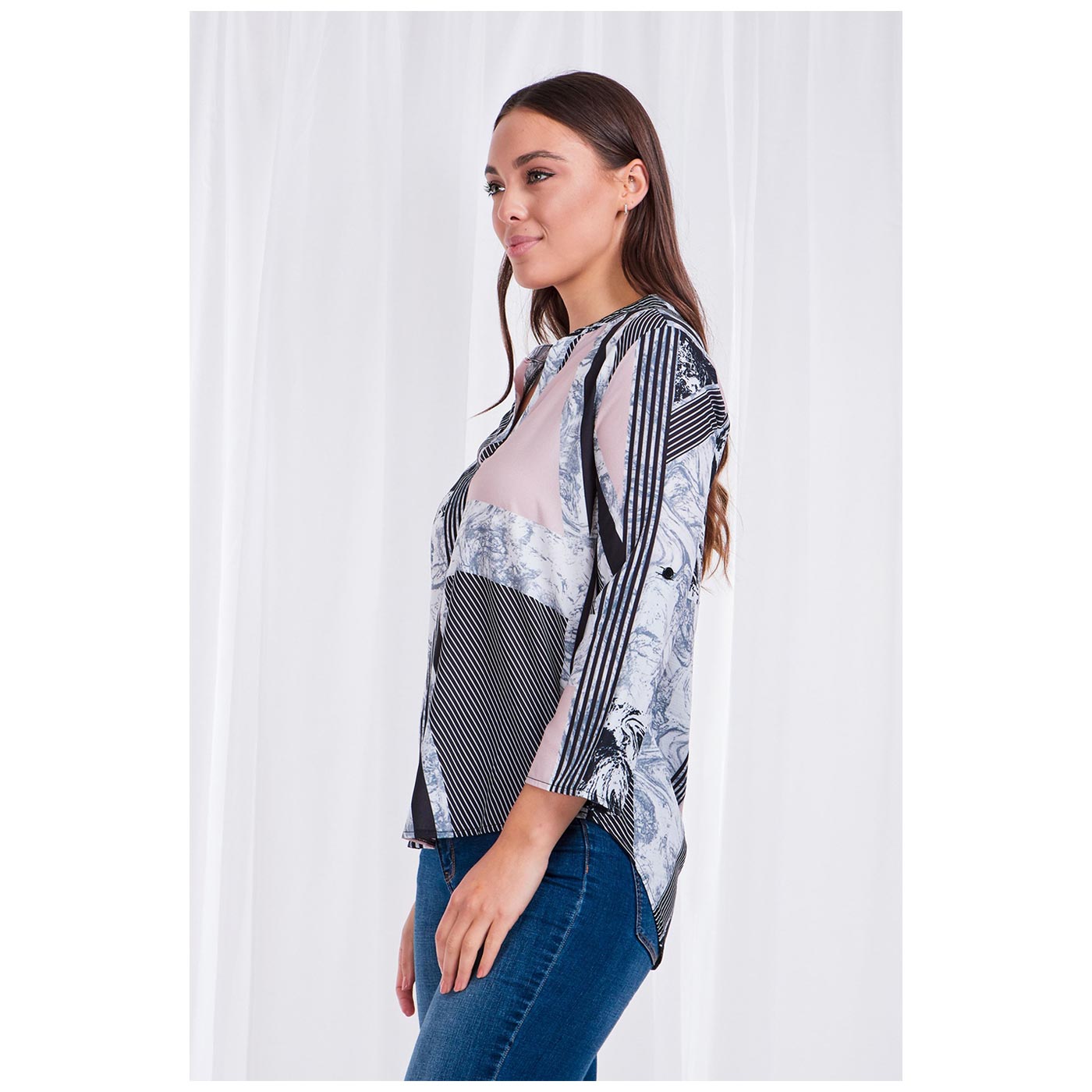 Mandarin Collar Blouse