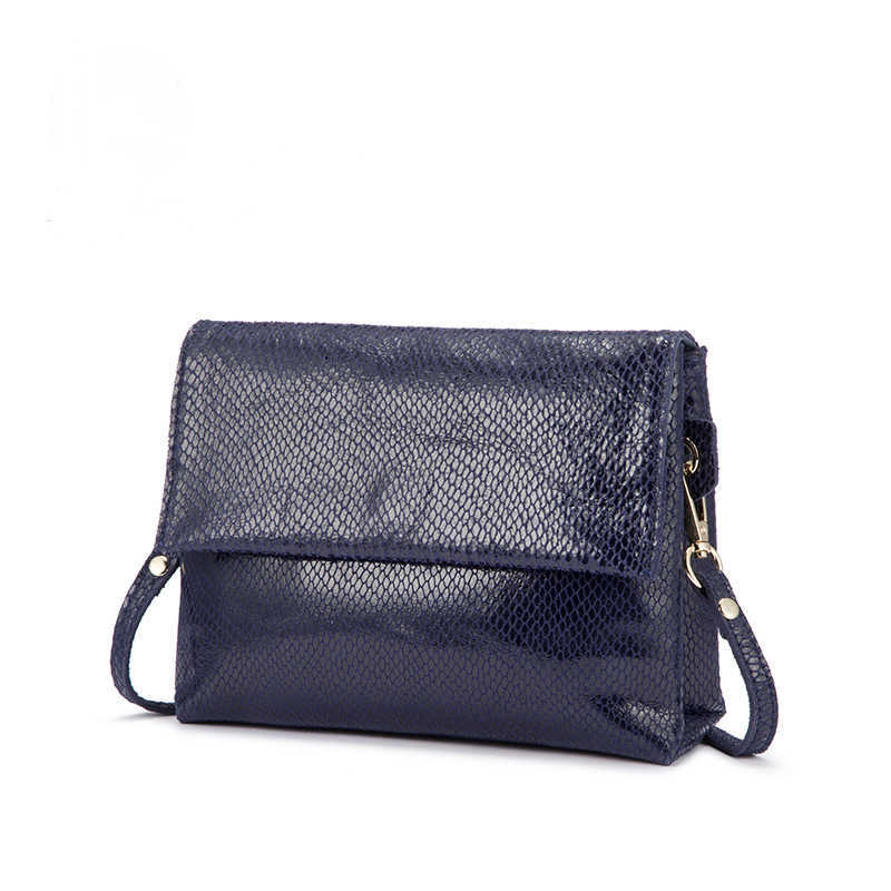 Small Leather Snake Print Clutch Bag