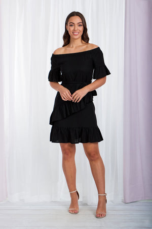 Off The Shoulder Layered Dress