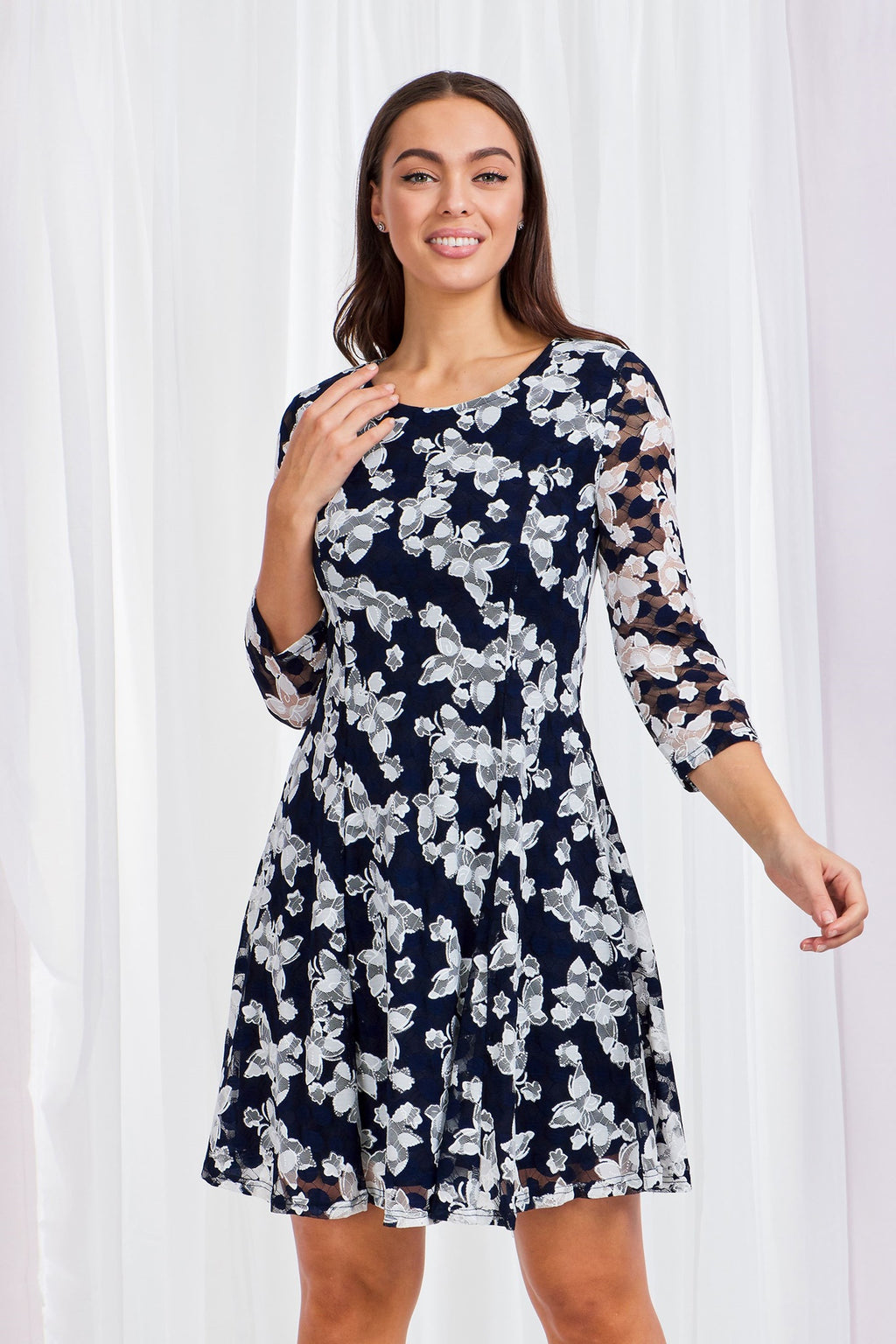 Floral Print Lace Dress