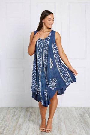 SLEEVELESS PRINTED UMBRELLA DRESS