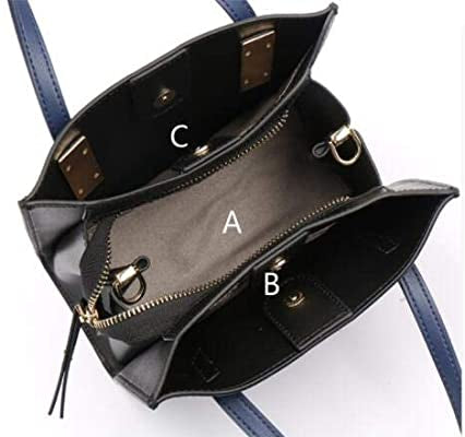 Medium Leather Stuctured Handbag with Contrast Handle