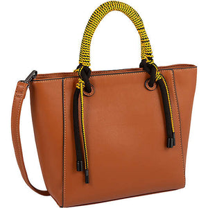 Rope Handle Leather Handbag