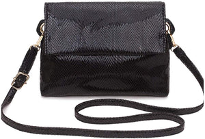 Small Leather Snake Print Clutch Bag