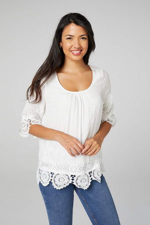 Double Layer Circuler Lace Hem Top