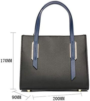 Medium Leather Stuctured Handbag with Contrast Handle