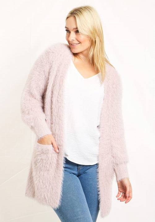 Long Sleeve Eyelash Knit Cardigan
