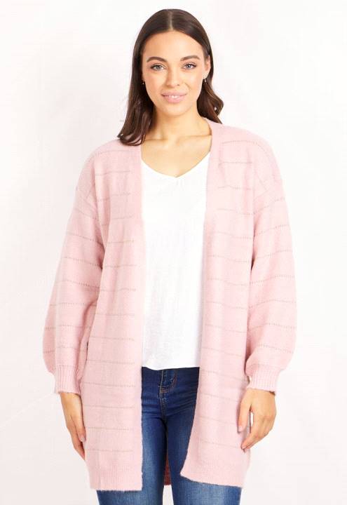 Long Sleeve Stripe Knit Cardigan