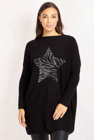 Long Sleeves Star Embellishment Top