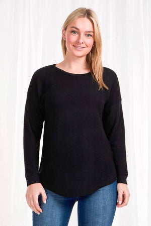 DARYL CURVED HEM KNIT JUMPER