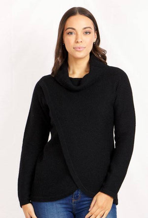 Long Sleeve High Neck Crossover Pullover