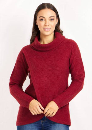 Long Sleeves High Neck Crossover Pullover