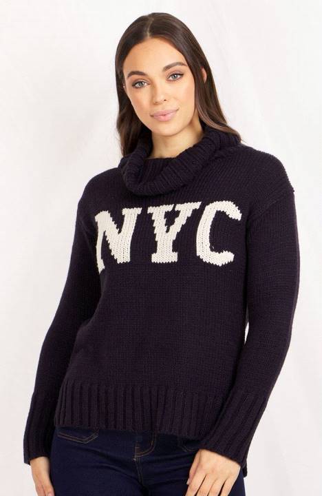 Long Sleeves High Neck Knit Pullover
