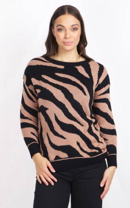 Long Sleeve Animal Print Pullover