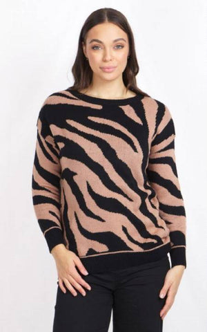 Long Sleeve Animal Print Pullover