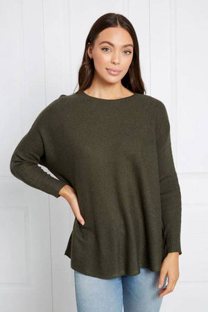 LONG BATWING SLEEVE KNITWEAR PULLOVER