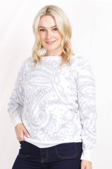 Long Sleeves Printed Knit Pullover