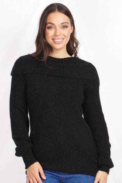 Long Sleeves Cowl Neck Knit Pullover