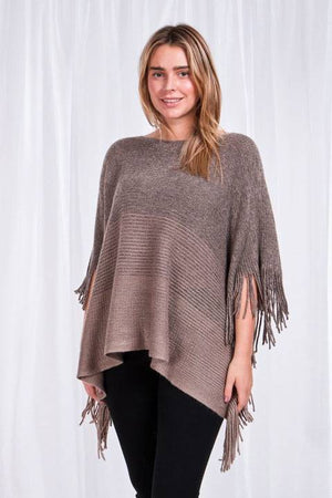 Poncho With Fringe Detail