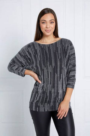 3/4 SLEEVES METALLIC TOP