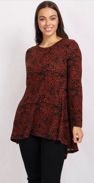 Long Sleeves Animal Print Tunic